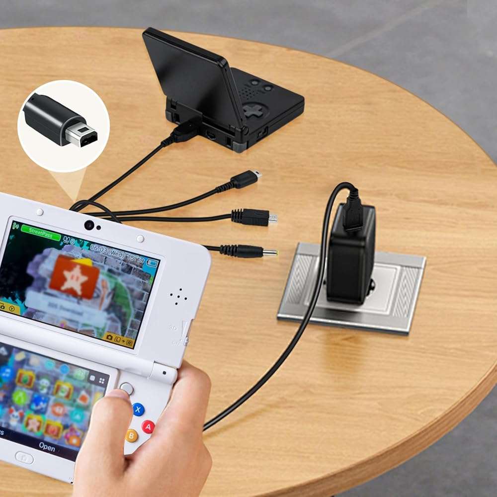 Mcbazel 5 in 1 USB Charging Cable for Nintendo DS Lite/NDS/New 3DS XL/New 3DS/3DS XL/3DS/2DS/DSi XL/Wii U/GBA SP(Gameboy Advance SP)/PSP 1000/2000/3000 Multi-Functional USB Fast Charger Cable-3.9FT - Image 8
