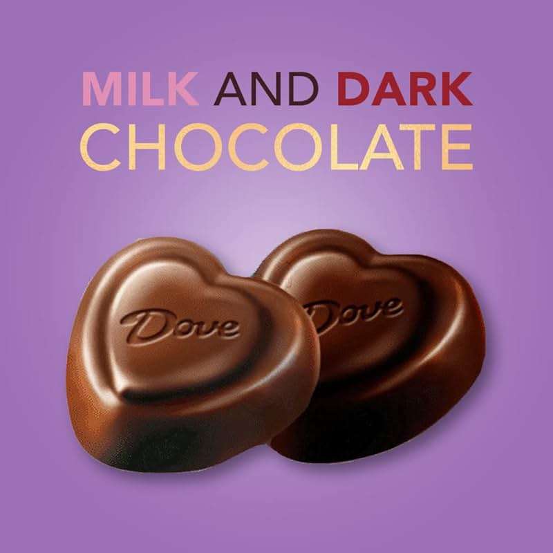 DOVE PROMISES Mixed Heart Milk Chocolate & Dark Chocolate, Valentine's Day Candy Hearts, 24.2 oz Bag - Image 4