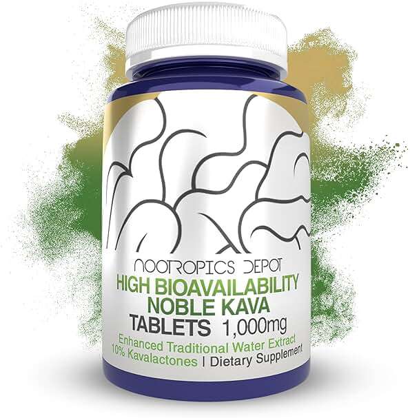 Nootropics Depot High Bioavailability Noble Kava Tablets | 1,000mg | 30 Count | Minimum 10% Kavalactones | Enhanced Traditional Water Extract - Image 1