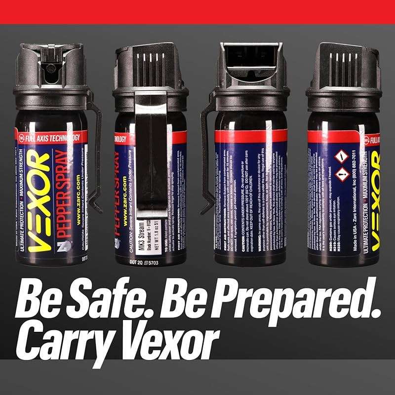 Zarc Vexor Pepper Spray with Belt Clip, 360° Full Axis Technology, Flip Top Safety, 20-Foot Range, 1.8 fl oz - Image 7