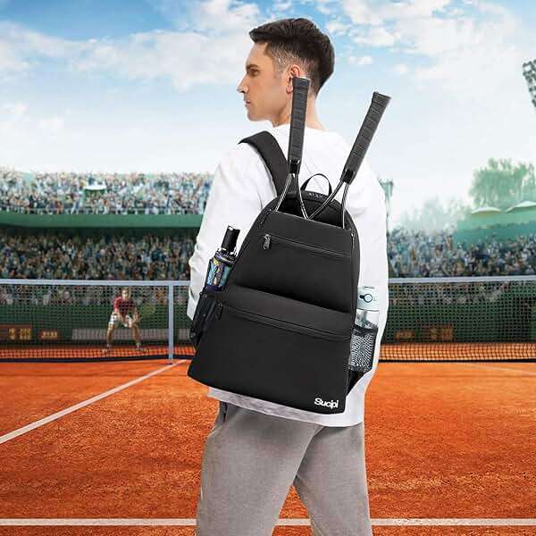 Sucipi Tennis Bag Professional Tennis Backpack for Men and Women Racket Bags Holds 2 Rackets with Ventilated Shoe Compartment - Image 6
