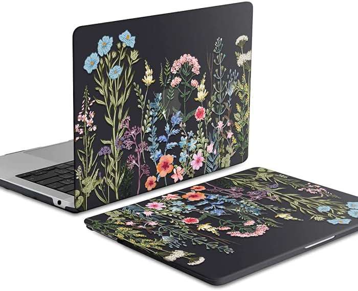 iCasso for MacBook Air 13 inch Case 2025 2024-2022 Release M4 A3240 M3 A3113 A2681 M2 with Liquid Retina Display, Hard Plastic Shell for Mac Air 13.6, TPU Keyboard Cover&Screen Protector, Weeds - Image 3