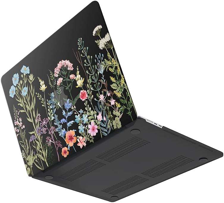 iCasso for MacBook Air 13 inch Case 2025 2024-2022 Release M4 A3240 M3 A3113 A2681 M2 with Liquid Retina Display, Hard Plastic Shell for Mac Air 13.6, TPU Keyboard Cover&Screen Protector, Weeds - Image 6