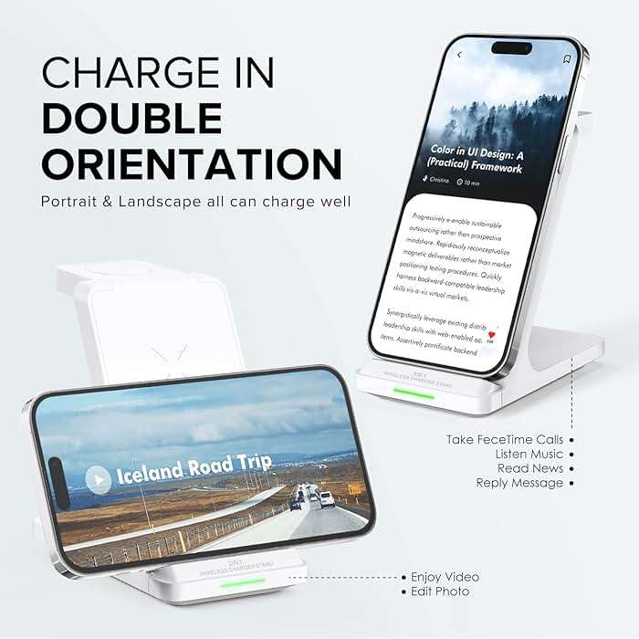 Wireless Charging Station, 3 in 1 Fast Wireless Charger Stand for Multiple Devices Apple Watch Ultra Series 11 10 9 8 7 6 SE 5 4 3 2, iPhone 17 16 15 14 13 12 11 Pro Max/Plus/Air/X/XS/XR/SE, Airpods - Image 6