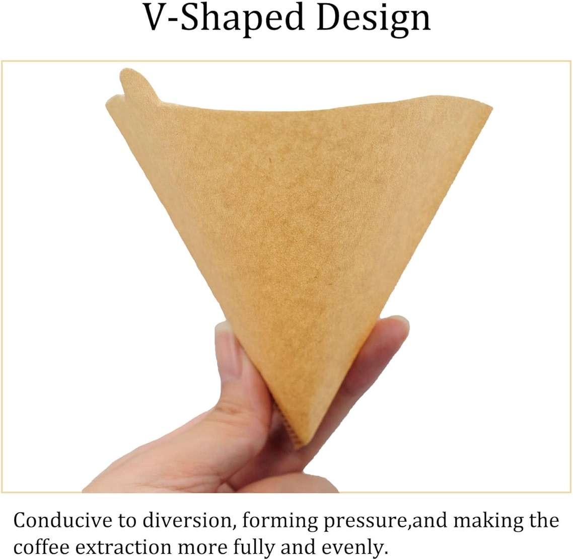 Cone Coffee Filters Size 01, 100 Count Unbleached 1-2 Cups Disposable V01 Coffee Paper Filters, Compatible with Cone Shaped Pour Over Coffee Filter and Drip Coffee Maker - Image 7