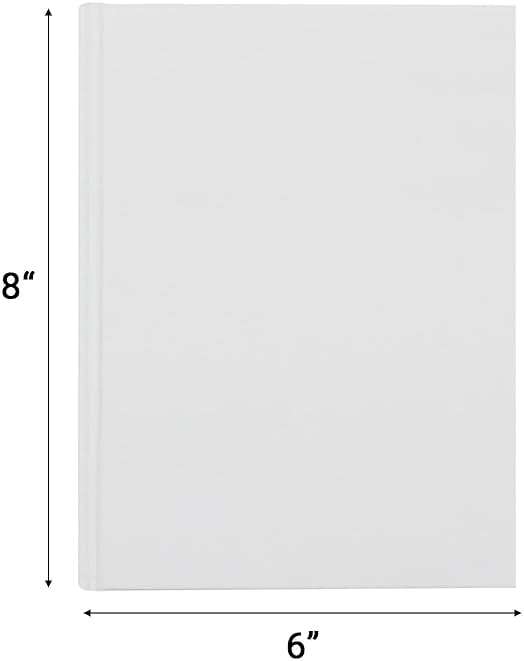 zmybcpack 12 Pack White Hardcover Blank Book 6x8 inch, Hardcover Blank book for Students to Write Stories, Hardcover Sketchbooks Journal（White，22 Sheets/ 44 Pages Each） - Image 3