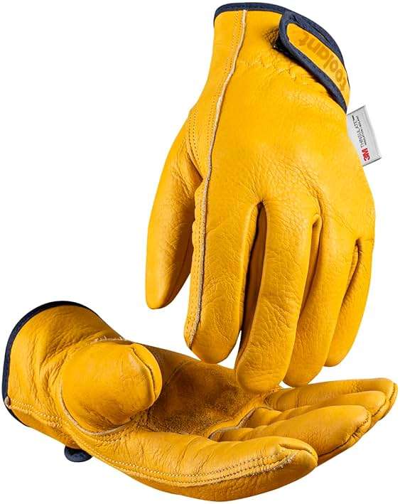 toolant Winter Leather Work Gloves, Warm 3M Thinsulate Lining for Cold Weather Work, Thermal Insulated Gloves - Image 1