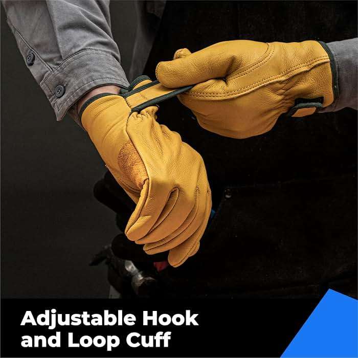 toolant Winter Leather Work Gloves, Warm 3M Thinsulate Lining for Cold Weather Work, Thermal Insulated Gloves - Image 6