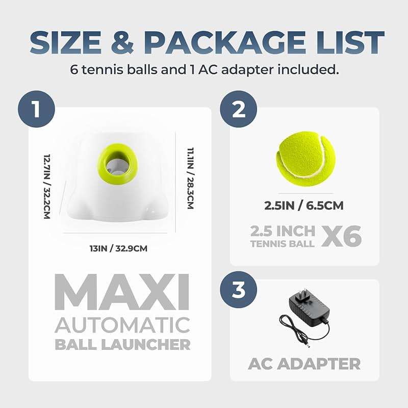 ALL FOR PAWS Automatic Dog Ball Launcher Maxi, Interactive Ball Thrower Dog Toys Includes 6pcs Tennis Balls for Large Dogs - Image 7