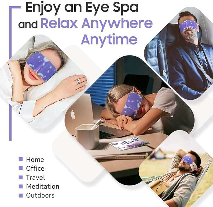 BeHoomi 20 Packs Steam Eye Mask, Heated Eye Mask Warm Compress for Eyes, Disposable Self Heating Steam Mask for Home, Sleep, Spa, Travel Essentials & Relaxation Gifts for Women (Lavender) - Image 6