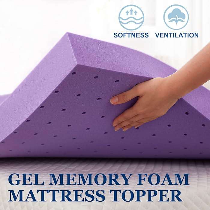SINWEEK Mattress Topper Twin XL, 2 Inch Gel Memory Foam Mattress Topper College Dorm Ventilated Soft Mattress Pad, Bed Topper, CertiPUR-US Certified - Image 3