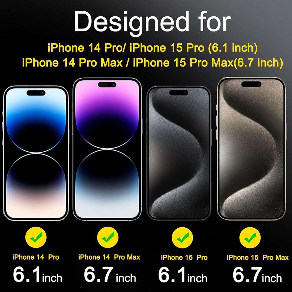 Ferilinso [6 Pack] Camera Lens Protector for iPhone 14 Pro Max iPhone 15 Pro Max iPhone 14 Pro iPhone 15 Pro Accessories camera screen Cover 9H Glass Unbreakable Protection Case Friendly - Image 2