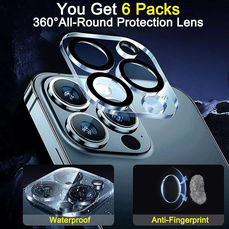 Ferilinso [6 Pack] Camera Lens Protector for iPhone 14 Pro Max iPhone 15 Pro Max iPhone 14 Pro iPhone 15 Pro Accessories camera screen Cover 9H Glass Unbreakable Protection Case Friendly - Image 3