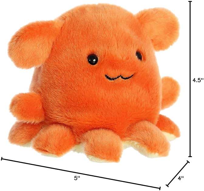 Aurora® Adorable Palm Pals™ Ditsy Octopus™ Stuffed Animal - Fun Collectible Plush for Kids and Adult Collectors - Perfect for Decorating Rooms and Birthday Gifts - Orange 5 Inches - Image 2