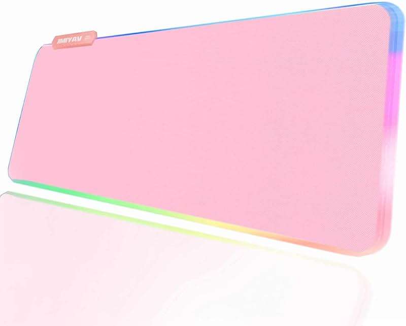 JMIYAV Pink RGB Gaming Mouse Pad 31.5x12 Inch PC XL Large Extended Glowing Led Light Up Desk Pad Non-Slip Rubber Base Computer Cute Mousepad Mat Desk Accessories Gaming Setup 31.5x12 Inch - Image 7