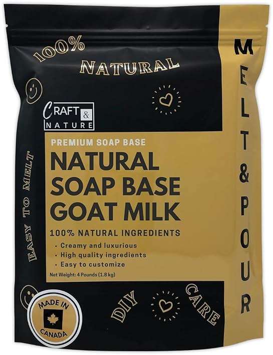 Craft & Nature 4 LB All Natural Unscented Goat Milk Moisturizing Glycerin Melt And Pour Soap Base for Soap Making - Image 1