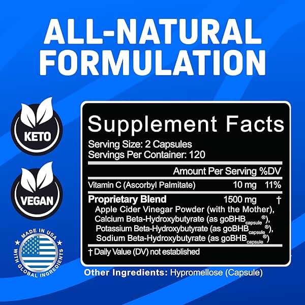 Herbtonics Apple Cider Vinegar + Keto BHB Capsules | GLP-1 Support for Appetite, Cravings & Weight Management | Metabolism Support with Satiety Support | 240 Capsules - 4 Month Supply - Image 5