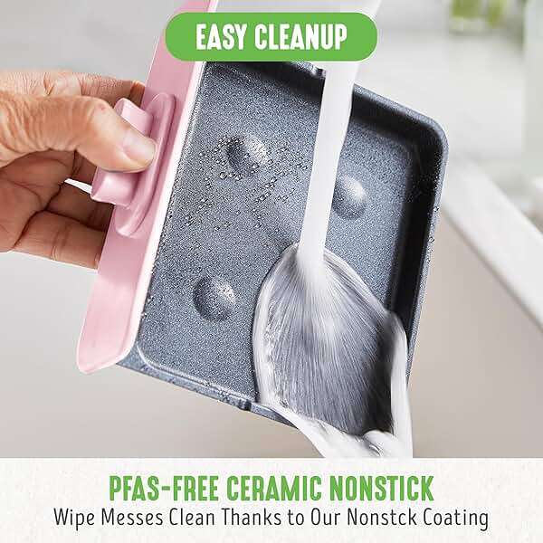 GreenLife 3-in-1 Breakfast Maker Station, Healthy Ceramic Nonstick Dual Griddles for Eggs Meat Sausage Bacon Pancakes and Breakfast Sandwiches, 2 Slice Toast Drawer, Easy-to-use Timer, Pink - Image 5