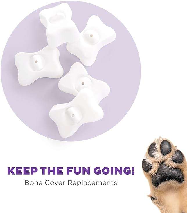 Outward Hound by Nina Ottosson Bone Replacement Parts for Interactive Dog Puzzles - DogBrick, DogTornado, DogSmart, PuppyTornado, PuppySmart, 5-Pack, White - Image 2