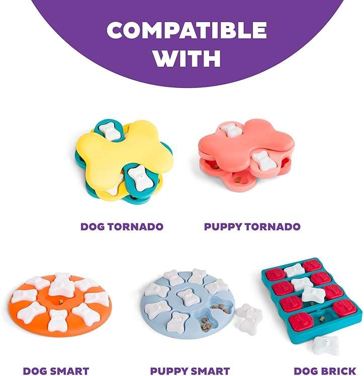 Outward Hound by Nina Ottosson Bone Replacement Parts for Interactive Dog Puzzles - DogBrick, DogTornado, DogSmart, PuppyTornado, PuppySmart, 5-Pack, White - Image 3