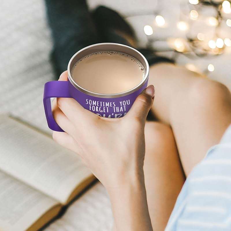 NOWWISH Inspirational 14oz Purple Mug with Handle, Sometimes You Forget You're Awesome Stocking Stuffer for Women, Unique Christmas Birthday Gifts for Her, Mom, Daughter, Wife - Image 8