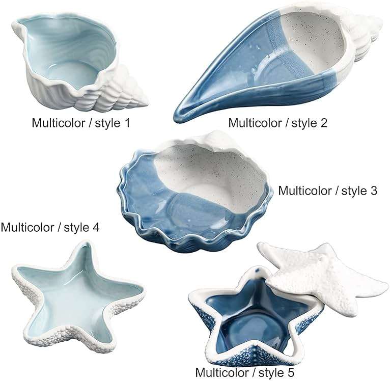 Linfye Starfish Jewelry Dish Tray - Ceramic Ring and Trinket Holder - Ocean Style Table Decoration for Earrings and Candy Storage - Image 6