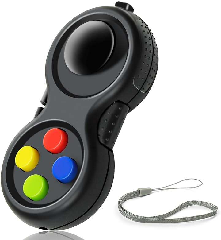 WTYCD Original Fidget Toy Game, Rubberized Classical Controller Fidget Concentration Toy with 8-Fidget Functions and Lanyard - Excellent for Relieving Stress and Anxiety - Image 1