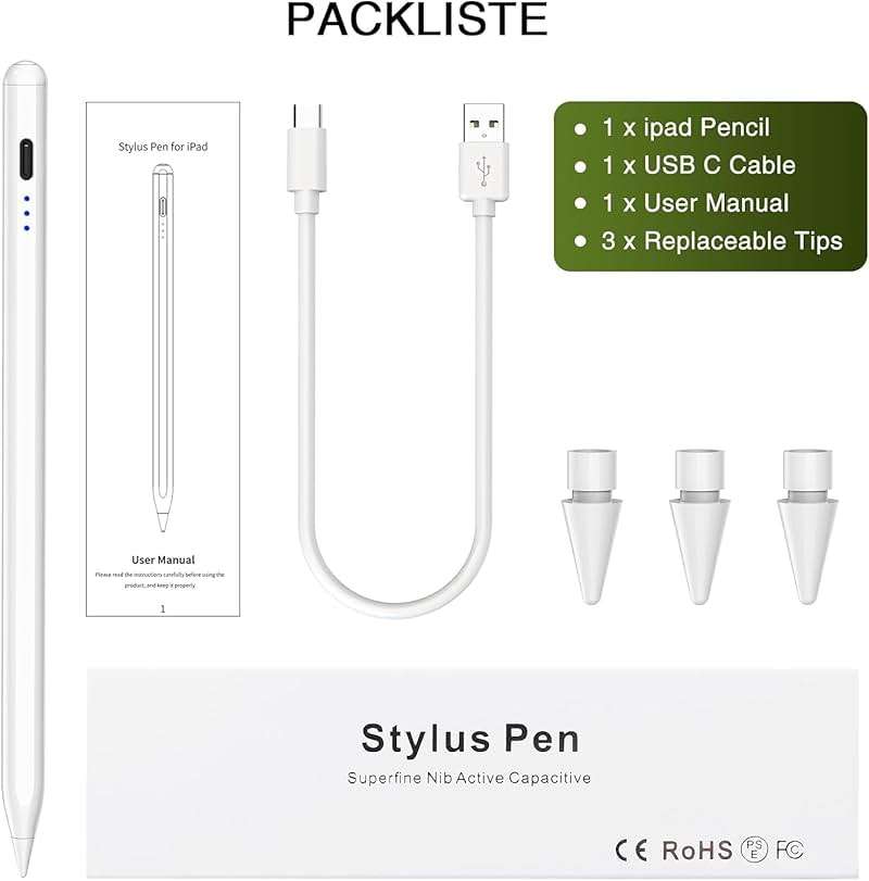 HATOKU Stylus Pen for iPad 2018-2025, 15 Mins Fast Charging Magnetic Pencil (1st Generation) with Tilt Sensitivity & Palm Rejection for iPad 6-8/9/10/11, Air 3/4/5/M2/M3, Mini 5/6/7, Pro 11/12.9/M4/M5 - Image 7