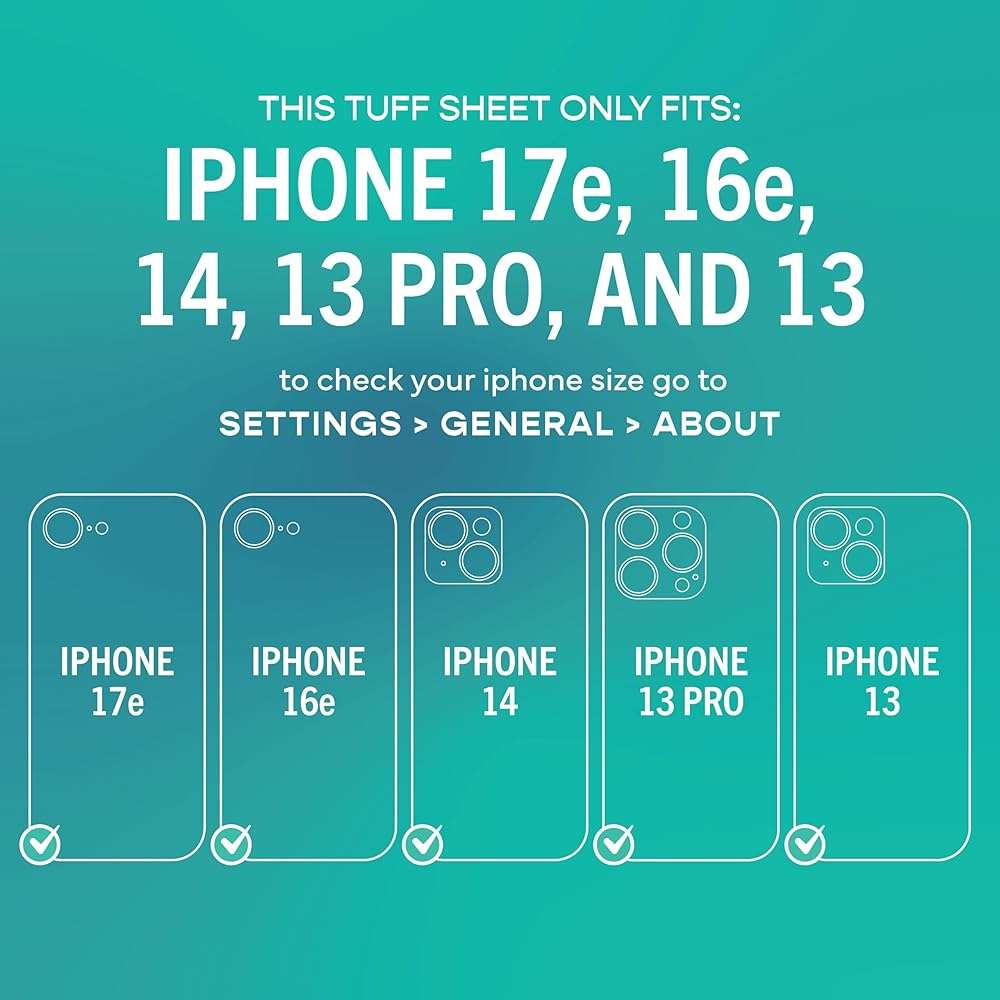 Smartish® iPhone 17e / 16e Screen Protector - 2-Pack Tempered Glass Screen Protectors + Cleaning Kit - Tuff Sheet - 9H Easy Install Frame [Scratch Resistant] Case-Friendly for Apple iPhone 17e / 16e - Image 6