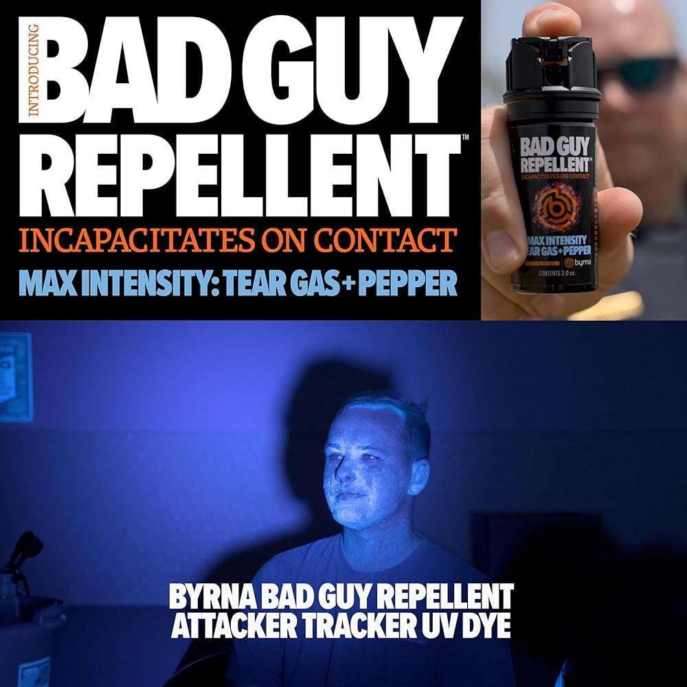 Byrna BGR MAX Pepper Spray + Tear Gas | Maximum Stopping Power | Attacker Tracker UV Marking DYE Technology | Military Strength Self-Defense Stream Spray - Image 5