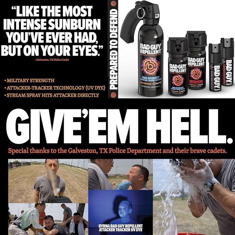 Byrna BGR MAX Pepper Spray + Tear Gas | Maximum Stopping Power | Attacker Tracker UV Marking DYE Technology | Military Strength Self-Defense Stream Spray - Image 6