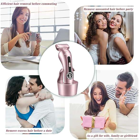 Electric Shaver for Women for Legs Bikini Trimmer Electric Razors for Women Underarm Public Hairs Rechargeable Womens Shaver Wet Dry Use Painless Cordless with Detachable Head (Pink) - Image 8