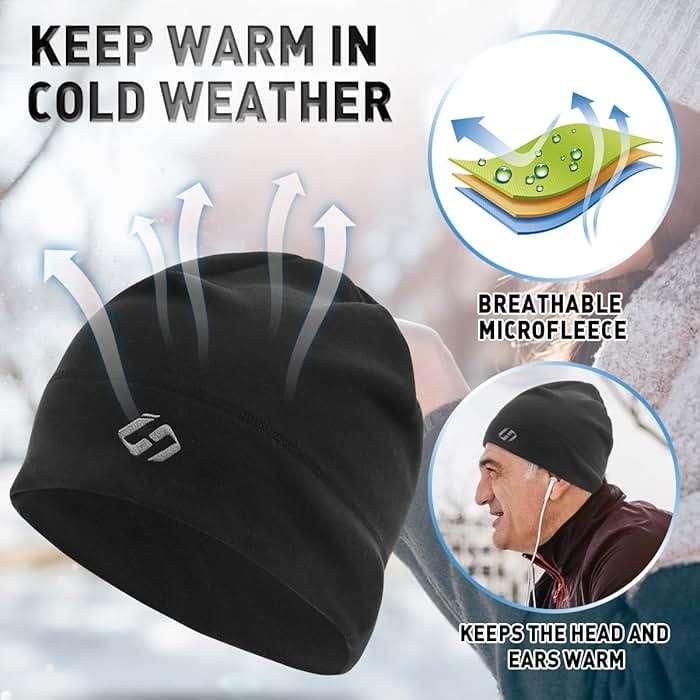 HASAGEI Thermal Running Hat - Men's Skull Cap Cycling Cap Under Helmet for Winter - Image 5