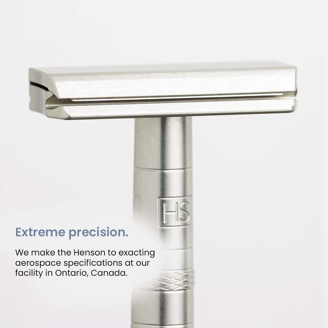 Henson Shaving Razor - Tan Double Edge Safety Razor with 5 Spare Blades - 30° Angled Precision With Superior Blade Rigidity- Reusable Single Blade Razors For Men and Women - Mild Aggression - Image 8
