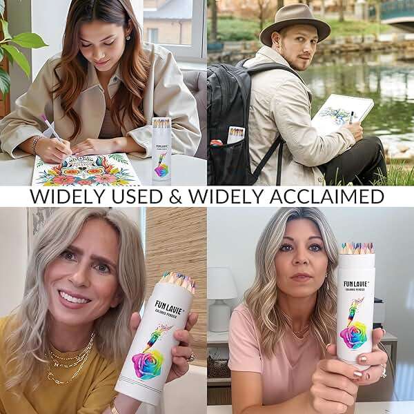 FUNLAVIE 48 Colored Pencils for Adult Coloring Books,Soft Core Coloring Set,Premium Professional Drawing Pencils for sketching & Painting, Art Supplies for Artists,Oil-Based with Sharpener - Image 6