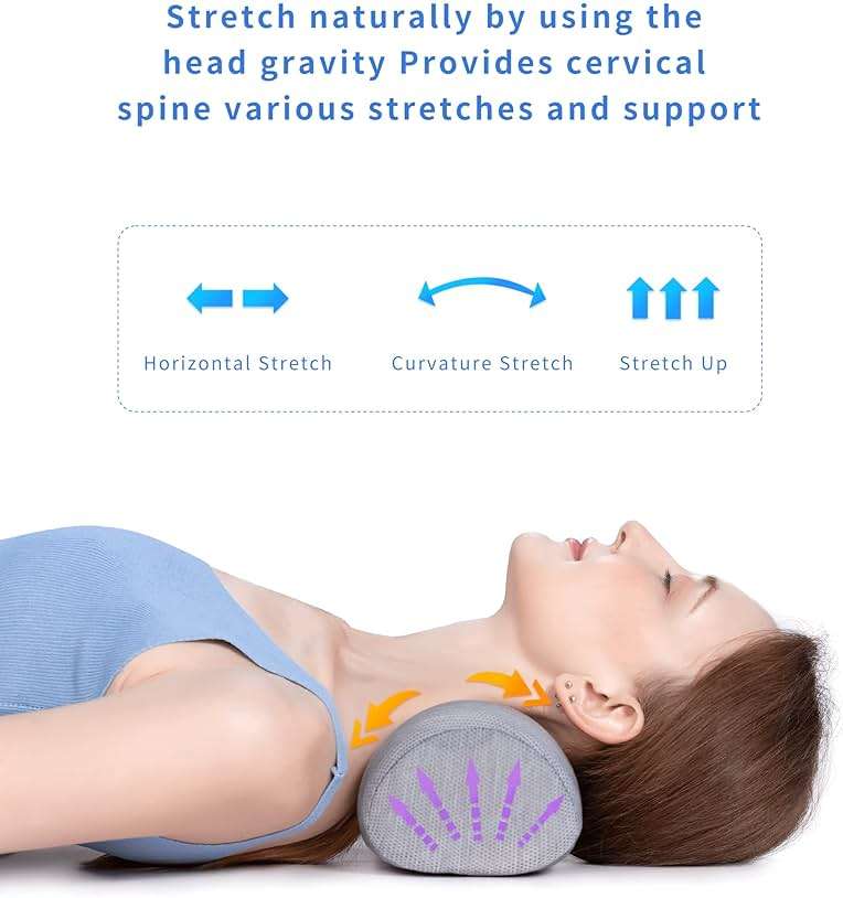 Bespilow Small Neck Roll Pillow,Say Goodbye to Neck Pain, Cervical Memory Foam Pillow for Tension Muscle Relief, Contour Support, Shoulder Pain Relaxer with Breathable Pillowcase, Odorless - Image 3