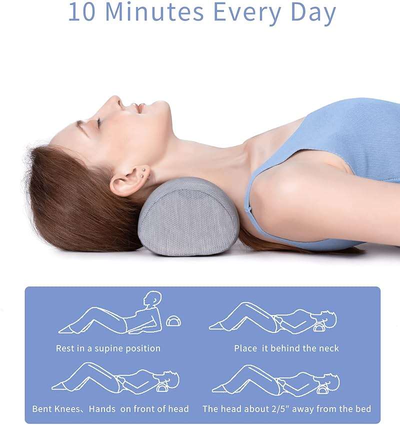 Bespilow Small Neck Roll Pillow,Say Goodbye to Neck Pain, Cervical Memory Foam Pillow for Tension Muscle Relief, Contour Support, Shoulder Pain Relaxer with Breathable Pillowcase, Odorless - Image 4