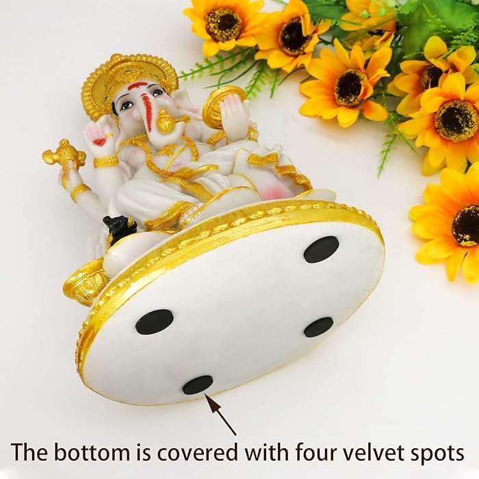 alikiki Hindu God Ganesh Chaturthi Figurine - 8.4”H Indian Idol Ganesha Statue Ganpati Elephant Hindu God Pooja Item Diwali Home Office Meditation Room Temple Mandir Altar Shrine Puja Decor - Image 7