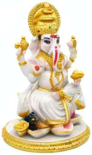 alikiki Hindu God Ganesh Chaturthi Figurine - 8.4”H Indian Idol Ganesha Statue Ganpati Elephant Hindu God Pooja Item Diwali Home Office Meditation Room Temple Mandir Altar Shrine Puja Decor - Image 9