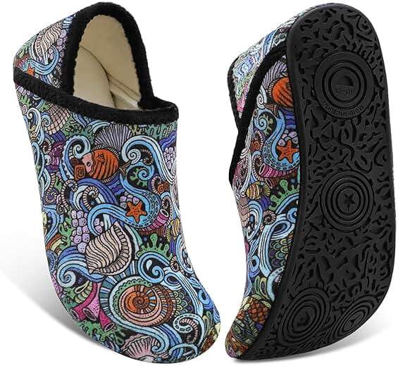 Fires Womens Mens Slippers with Rubber Sole Soft-Lightweight House Slipper Socks Around House Shoes Non Slip Indoor/Outdoor - Image 1