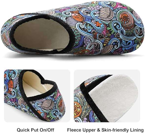 Fires Womens Mens Slippers with Rubber Sole Soft-Lightweight House Slipper Socks Around House Shoes Non Slip Indoor/Outdoor - Image 2