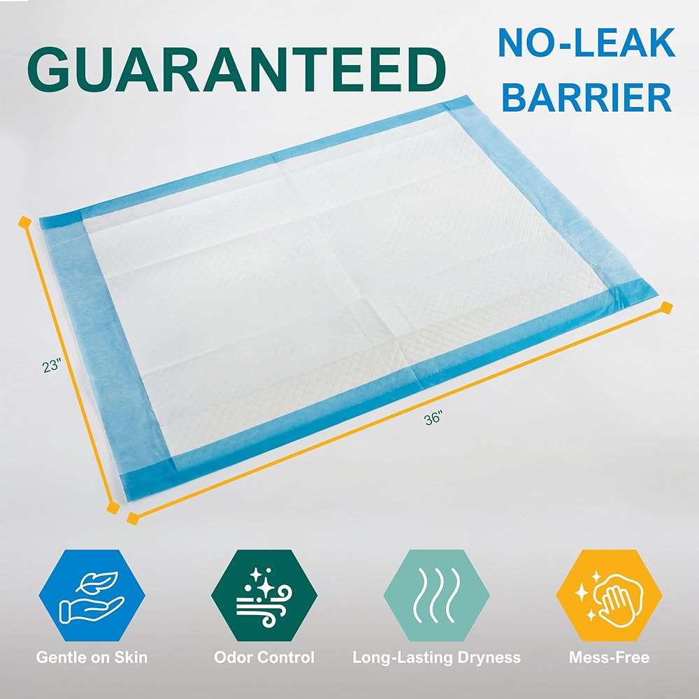MED PRIDE 15 Disposable Underpads 23'' X 36'' Incontinence Pads, Chux, Bed Covers, Puppy Training | Thick, Super Absorbent Protection for Kids, Adults, Elderly - Image 2