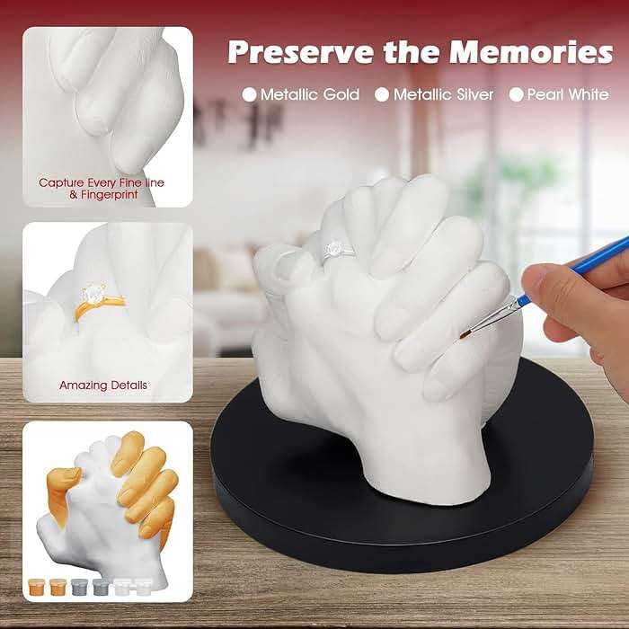 LTDSOAR Hand Casting Kit, Couples with Practice Kit, Hand Mold Kit for Women Men Engagement, Romantic Anniversary Wedding Birthday for Her or Him, Boyfriend Girlfriend Unique Bridal Shower Gift - Image 3
