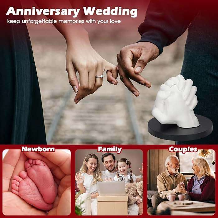 LTDSOAR Hand Casting Kit, Couples with Practice Kit, Hand Mold Kit for Women Men Engagement, Romantic Anniversary Wedding Birthday for Her or Him, Boyfriend Girlfriend Unique Bridal Shower Gift - Image 4