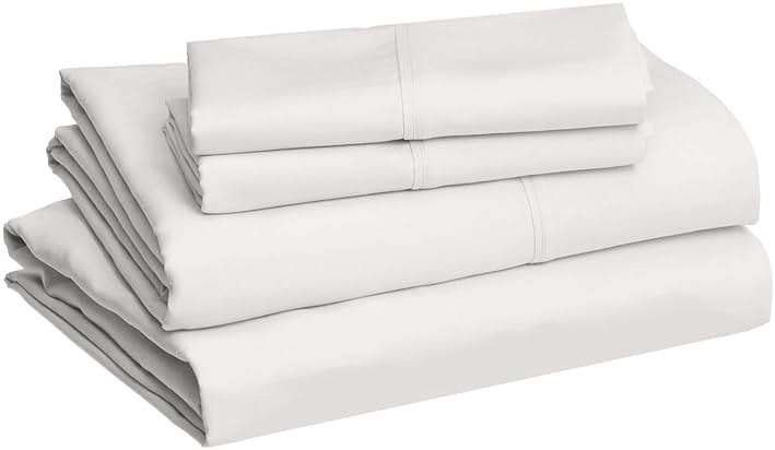 Amazon Basics 4 Piece Lightweight Super Soft Easy Care Microfiber Bed Sheet Set with 14" Deep Pockets - Queen, Cream, Solid - Image 5