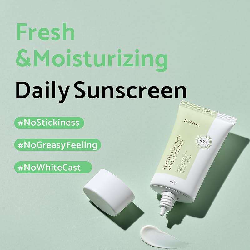 IUNIK Centella Calming Moisture Daily Sunscreen SPF 50+ PA++++ Matte & No White Cast Centella Asiatica Dry Oily Sensitive Vegan Korean Skincare - Image 3