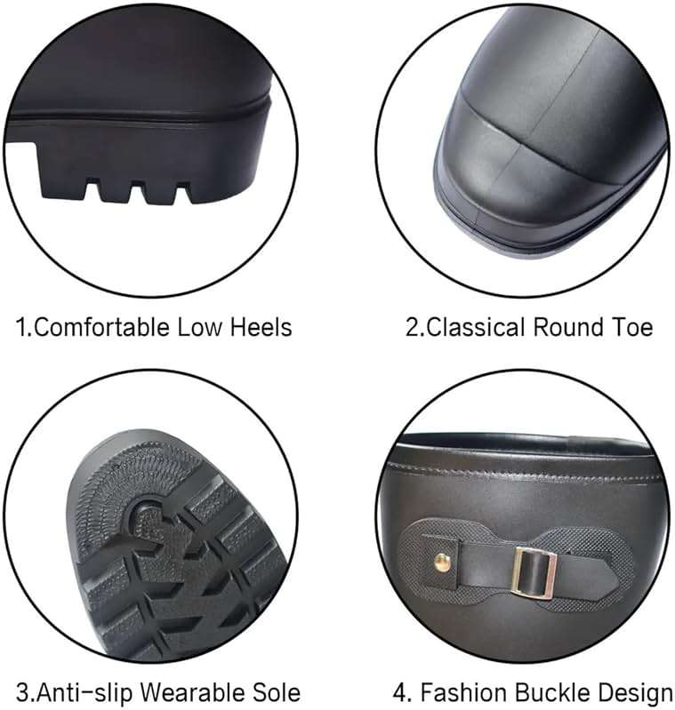 Fubotao Women's Mid Calf Rain Boots Waterproof Fashion Garden Shoes Anti-slipping Rainboots For Women Comfortable Insole Light Rain Shoes - Image 5