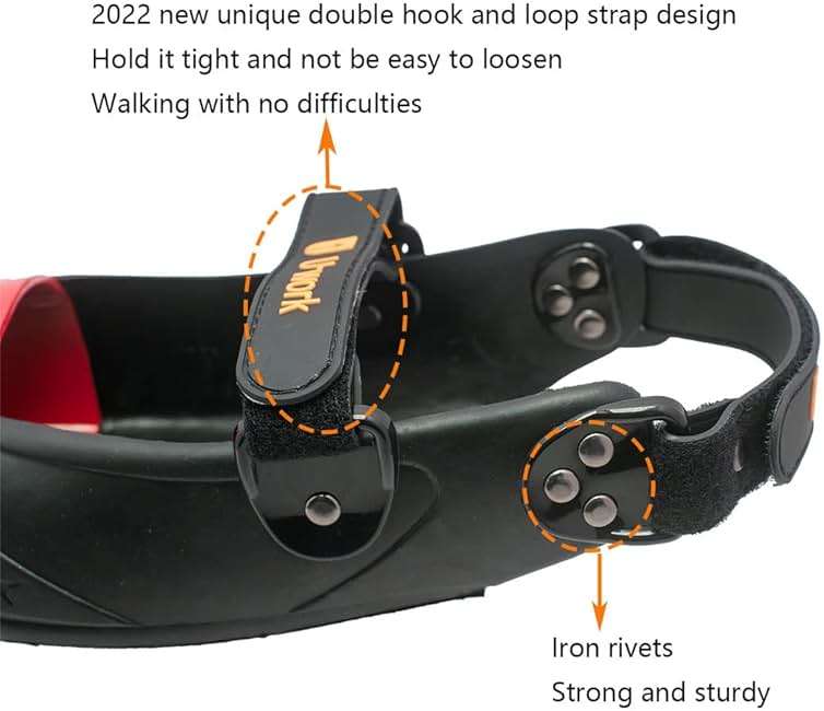 Double Hook and Loop Straps Safety Overshoes Steel Toe Caps, Titanium Aluminum Alloy Toe Shoe Covers, Steel Toe Covers, Slip Resistant Alloy Toe Overshoe, Visitor Safety Overshoe, Size M, Color Red - Image 3