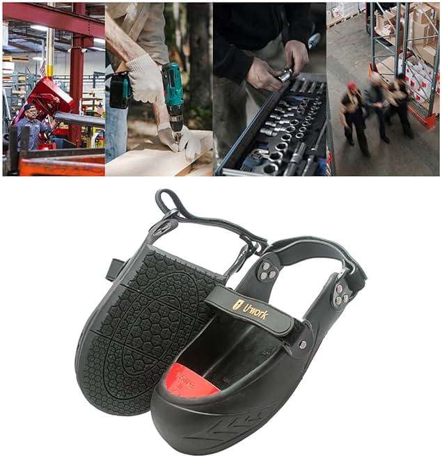Double Hook and Loop Straps Safety Overshoes Steel Toe Caps, Titanium Aluminum Alloy Toe Shoe Covers, Steel Toe Covers, Slip Resistant Alloy Toe Overshoe, Visitor Safety Overshoe, Size M, Color Red - Image 8