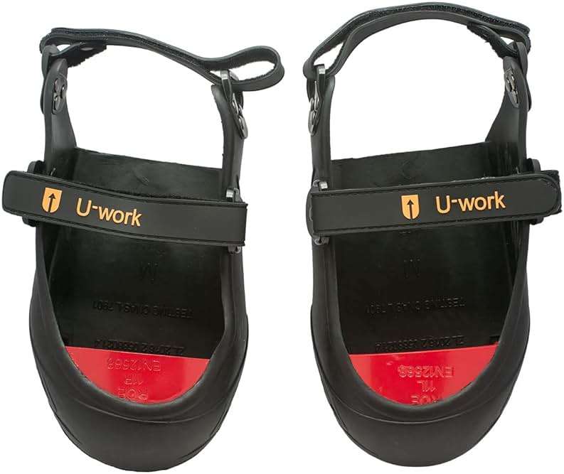 Double Hook and Loop Straps Safety Overshoes Steel Toe Caps, Titanium Aluminum Alloy Toe Shoe Covers, Steel Toe Covers, Slip Resistant Alloy Toe Overshoe, Visitor Safety Overshoe, Size M, Color Red - Image 9